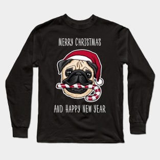 Marry xmas funny mops for dog's lovers Long Sleeve T-Shirt